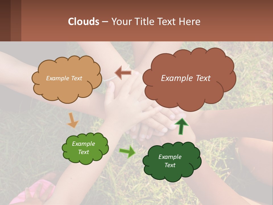 A Group Of People Putting Their Hands Together PowerPoint Template