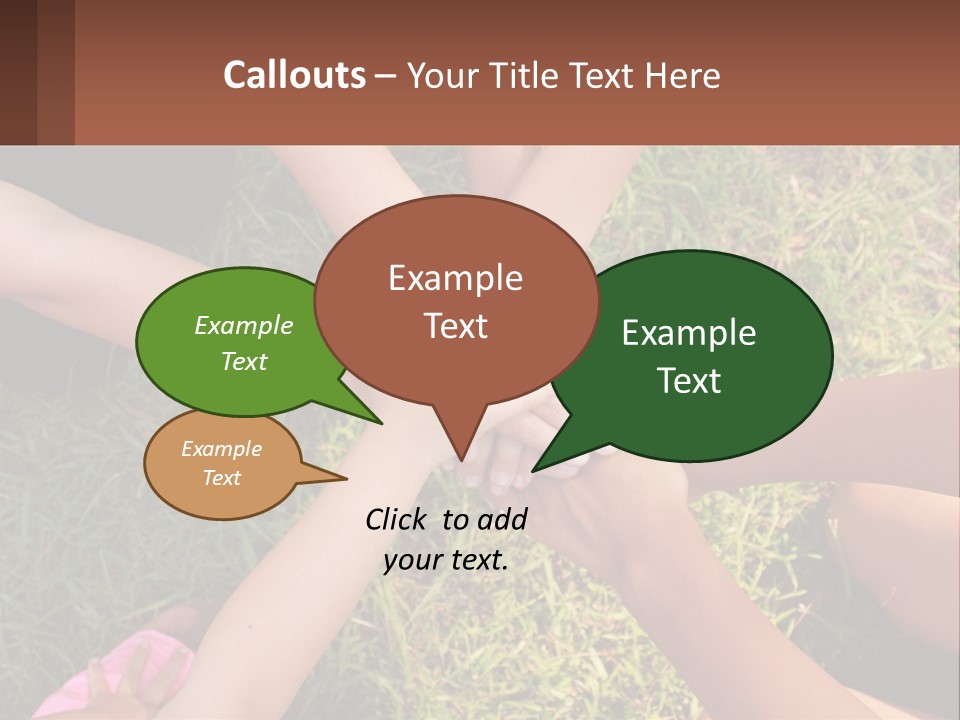 A Group Of People Putting Their Hands Together PowerPoint Template