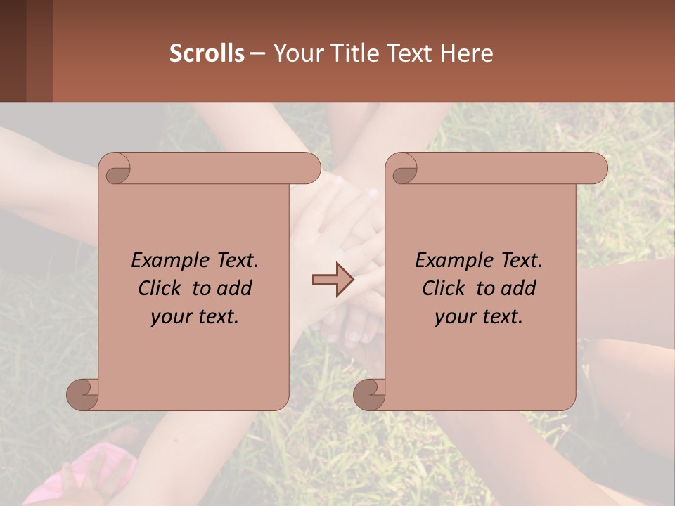 A Group Of People Putting Their Hands Together PowerPoint Template
