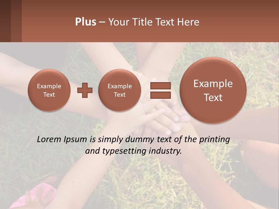 A Group Of People Putting Their Hands Together PowerPoint Template