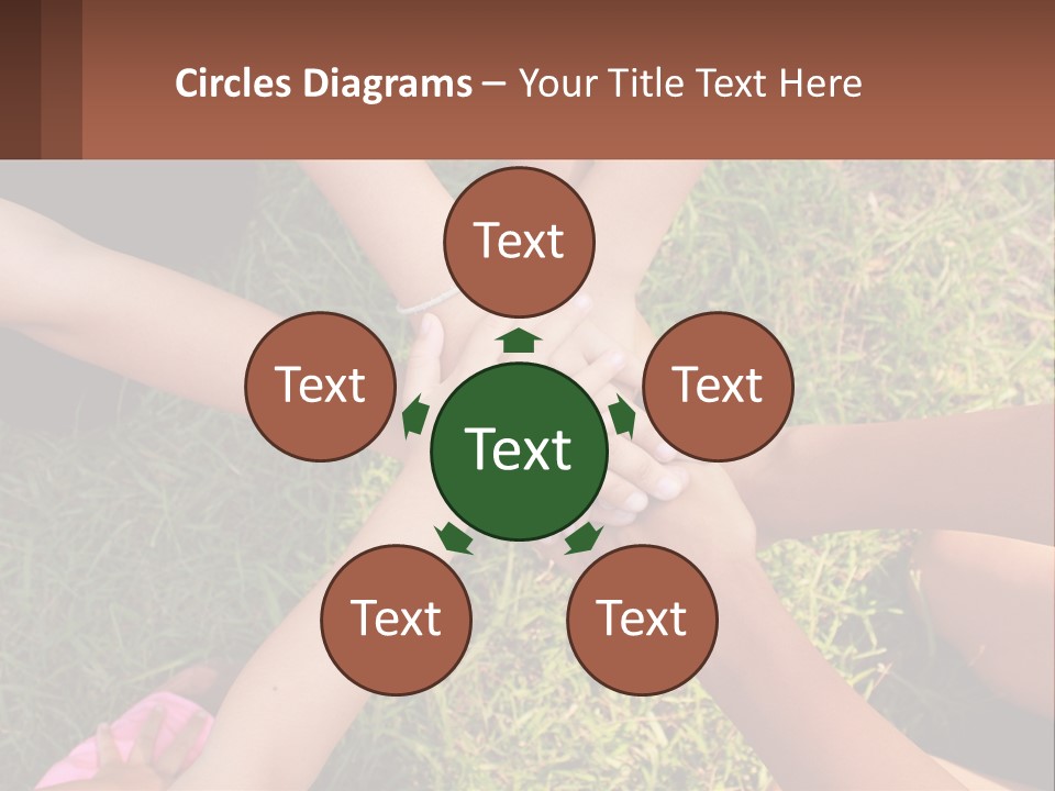 A Group Of People Putting Their Hands Together PowerPoint Template