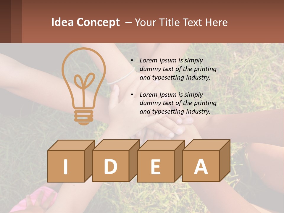 A Group Of People Putting Their Hands Together PowerPoint Template