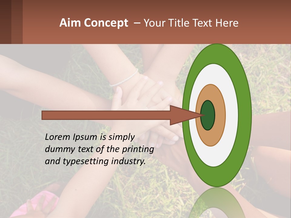 A Group Of People Putting Their Hands Together PowerPoint Template