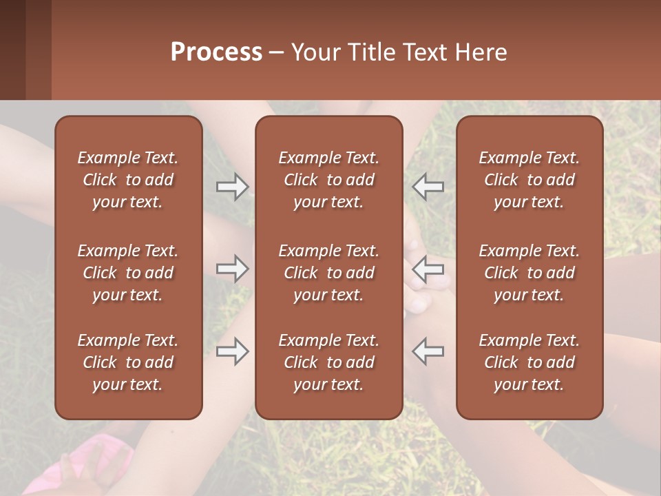 A Group Of People Putting Their Hands Together PowerPoint Template