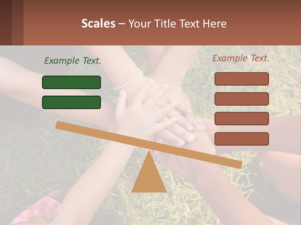 A Group Of People Putting Their Hands Together PowerPoint Template