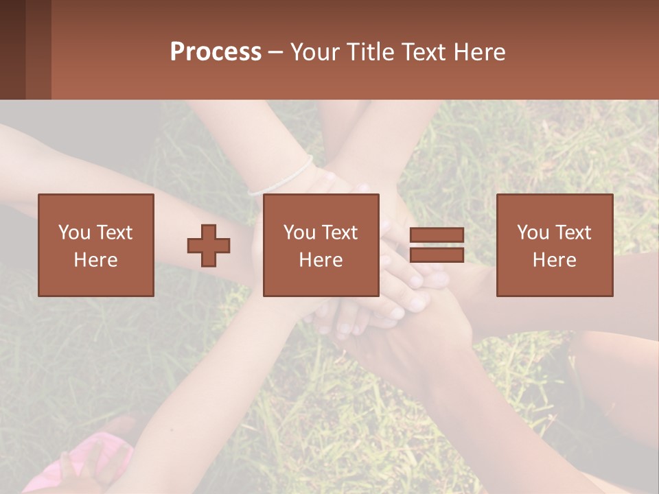 A Group Of People Putting Their Hands Together PowerPoint Template