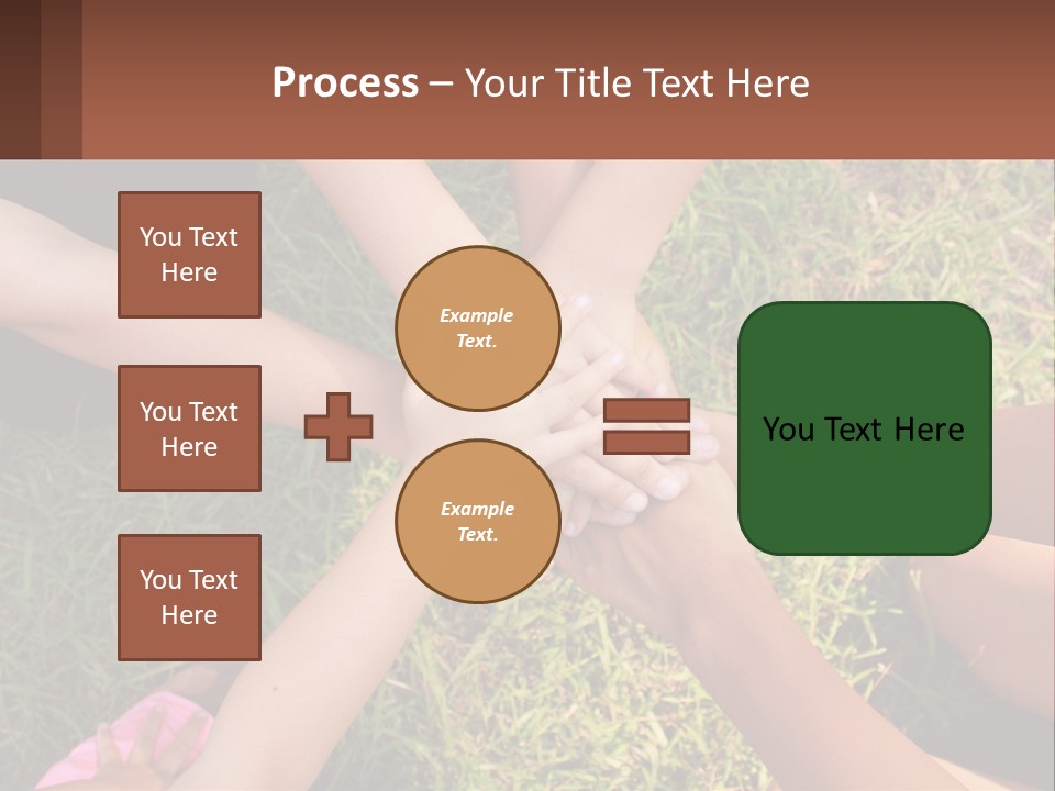 A Group Of People Putting Their Hands Together PowerPoint Template
