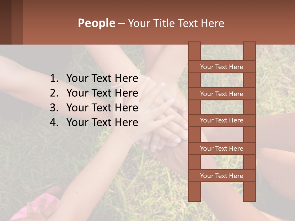 A Group Of People Putting Their Hands Together PowerPoint Template