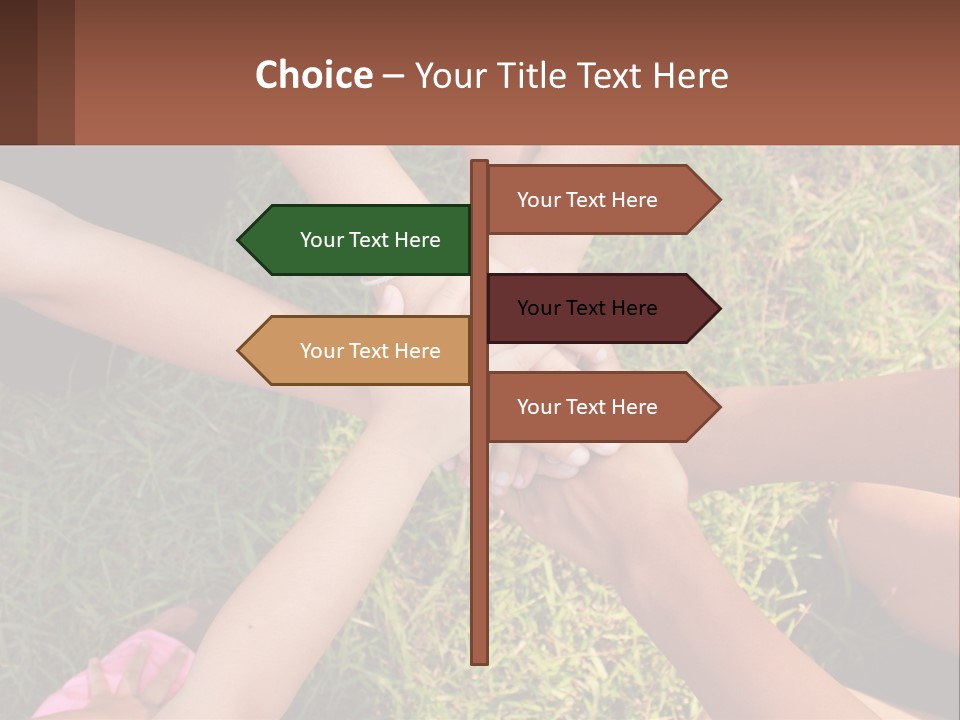 A Group Of People Putting Their Hands Together PowerPoint Template