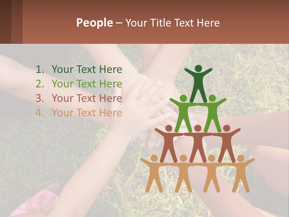 A Group Of People Putting Their Hands Together PowerPoint Template