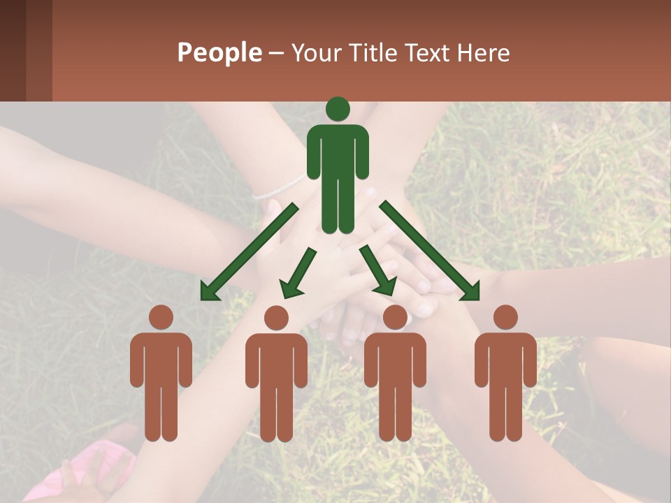 A Group Of People Putting Their Hands Together PowerPoint Template