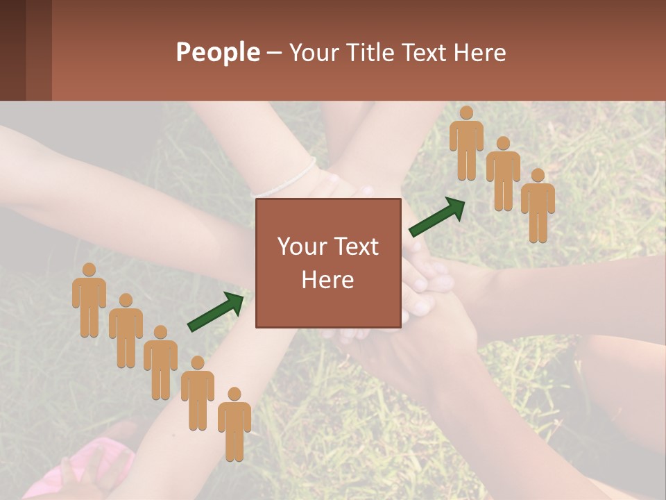 A Group Of People Putting Their Hands Together PowerPoint Template