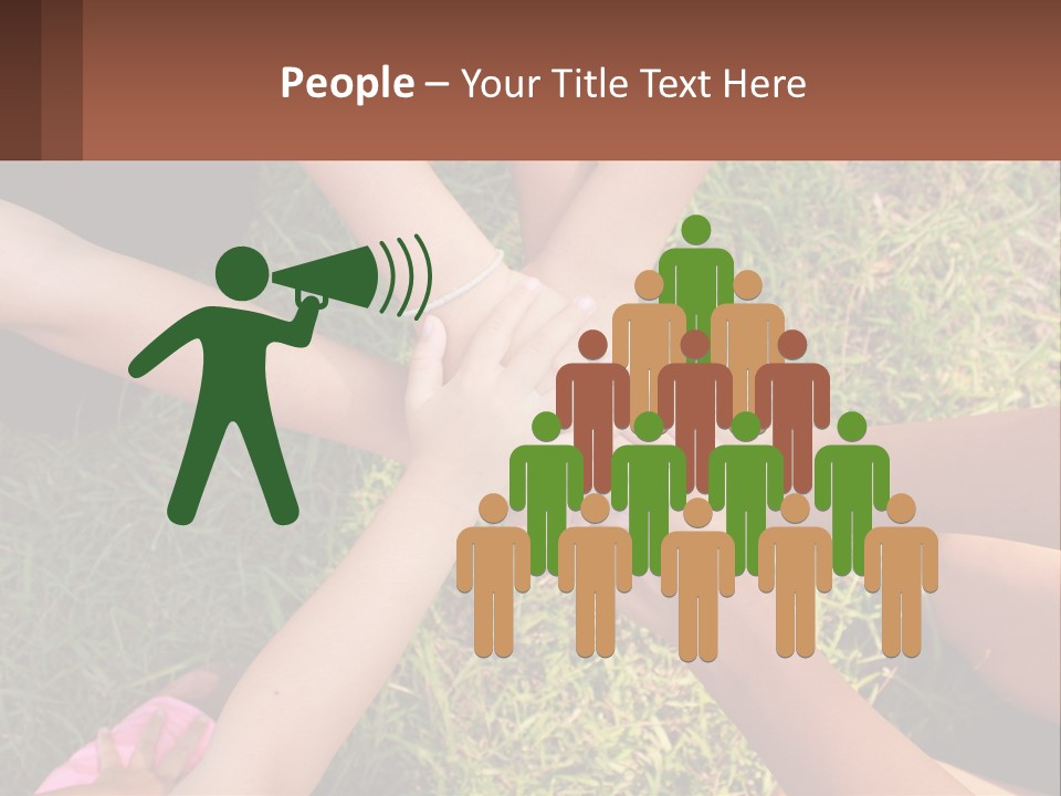 A Group Of People Putting Their Hands Together PowerPoint Template