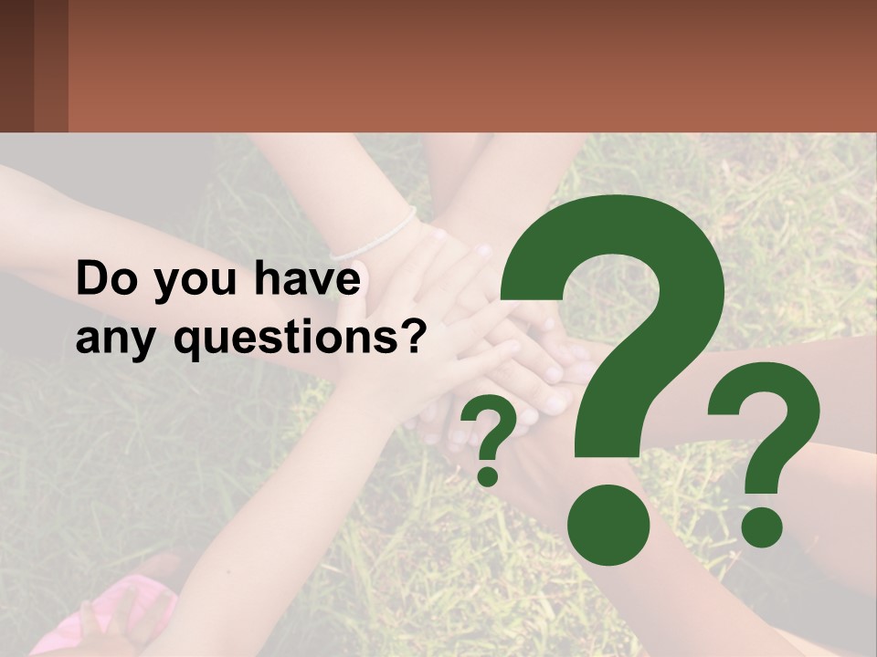 A Group Of People Putting Their Hands Together PowerPoint Template