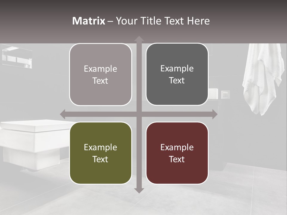 A Black And White Bathroom With A Toilet And Sink PowerPoint Template