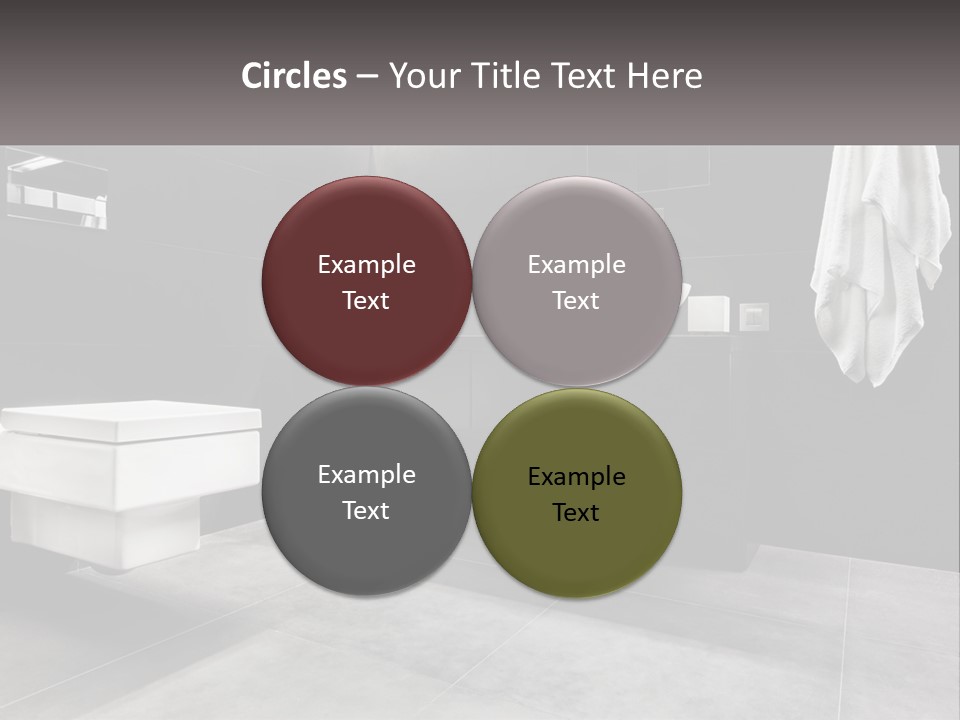 A Black And White Bathroom With A Toilet And Sink PowerPoint Template