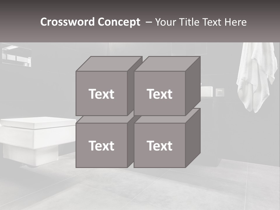 A Black And White Bathroom With A Toilet And Sink PowerPoint Template