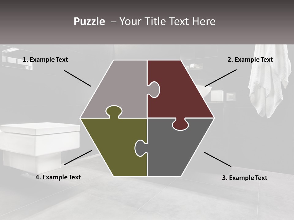 A Black And White Bathroom With A Toilet And Sink PowerPoint Template