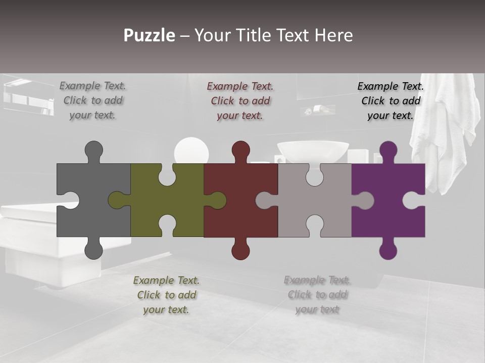 A Black And White Bathroom With A Toilet And Sink PowerPoint Template