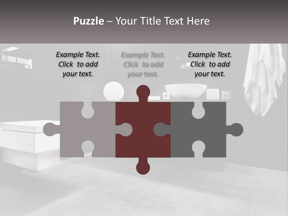 A Black And White Bathroom With A Toilet And Sink PowerPoint Template