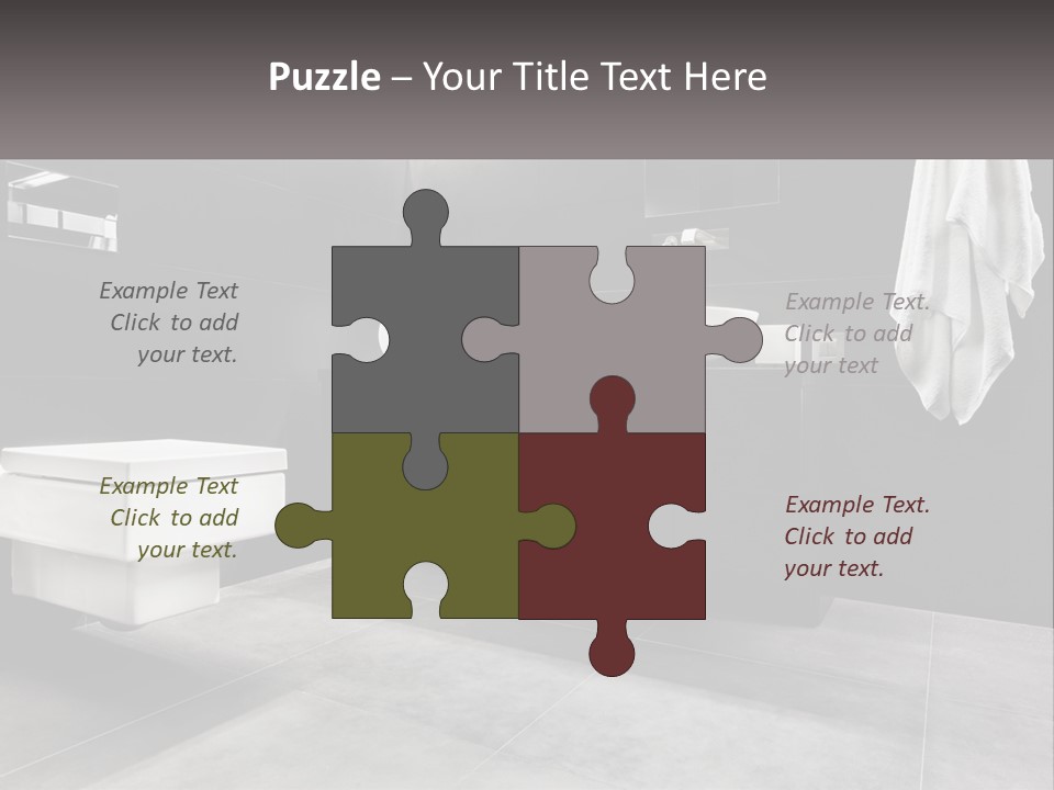 A Black And White Bathroom With A Toilet And Sink PowerPoint Template