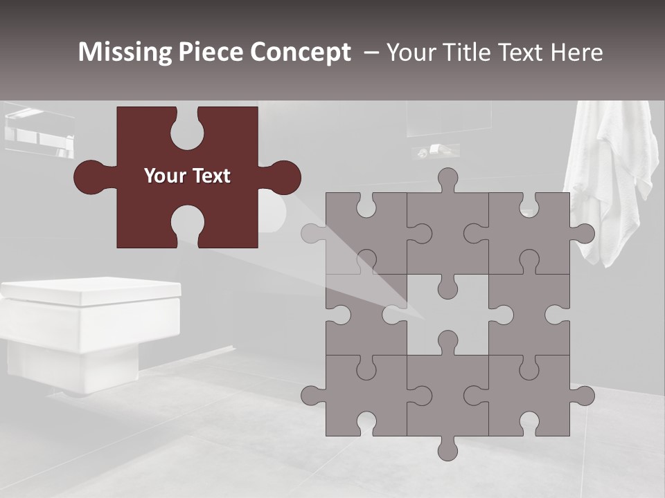 A Black And White Bathroom With A Toilet And Sink PowerPoint Template