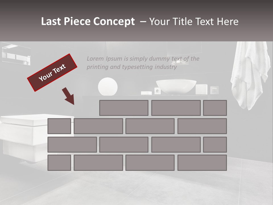 A Black And White Bathroom With A Toilet And Sink PowerPoint Template