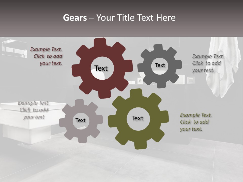 A Black And White Bathroom With A Toilet And Sink PowerPoint Template