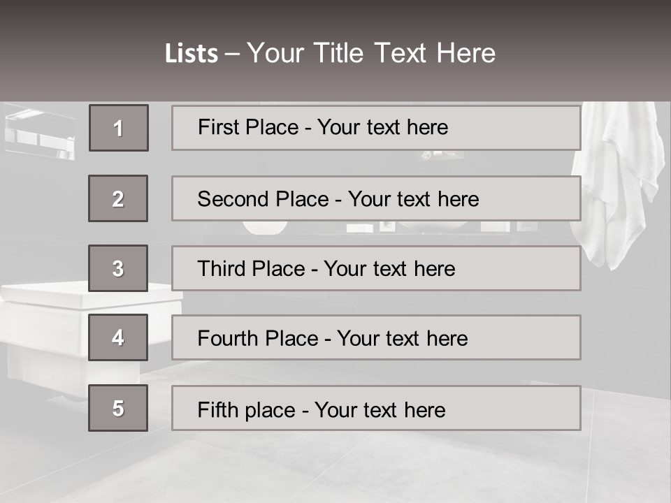 A Black And White Bathroom With A Toilet And Sink PowerPoint Template