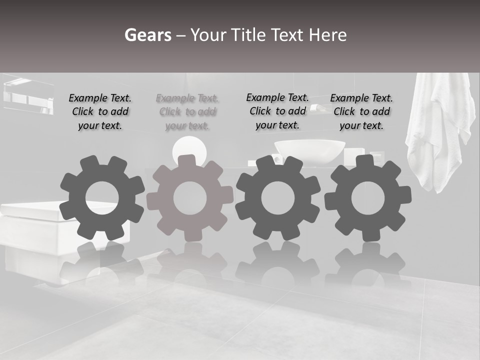 A Black And White Bathroom With A Toilet And Sink PowerPoint Template