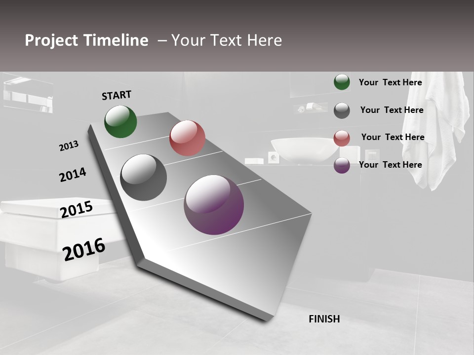 A Black And White Bathroom With A Toilet And Sink PowerPoint Template