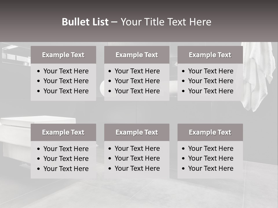 A Black And White Bathroom With A Toilet And Sink PowerPoint Template