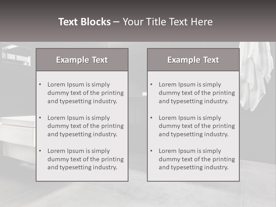 A Black And White Bathroom With A Toilet And Sink PowerPoint Template
