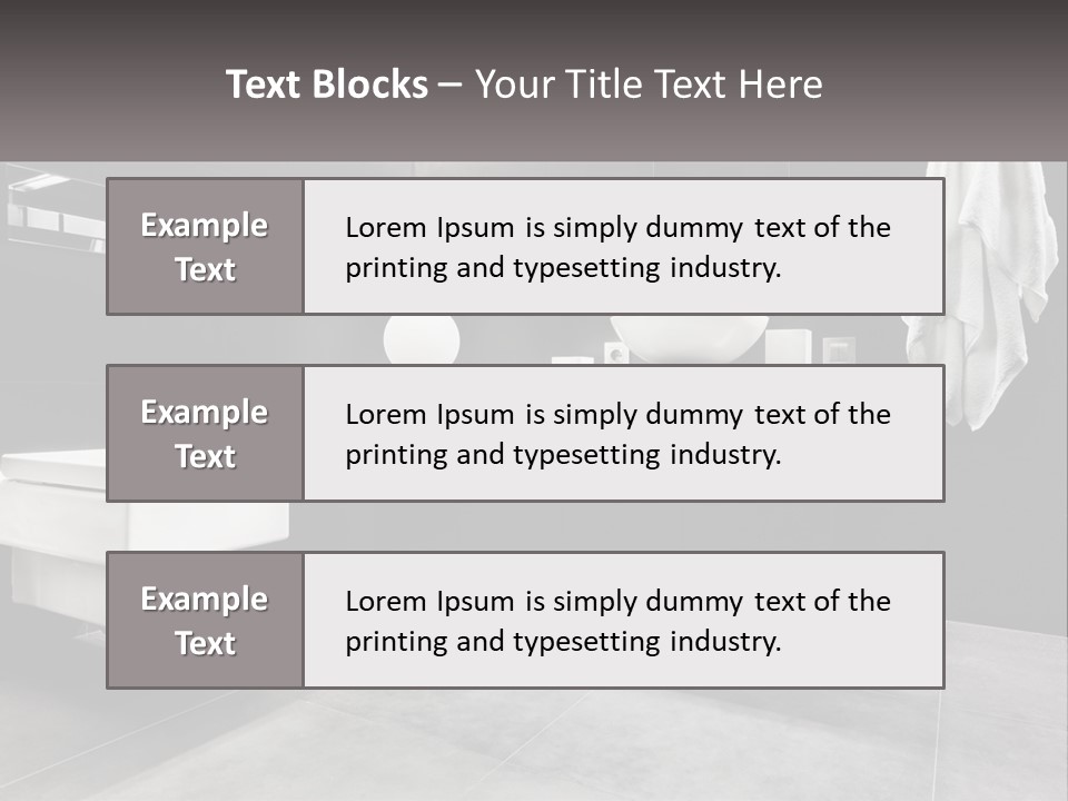 A Black And White Bathroom With A Toilet And Sink PowerPoint Template