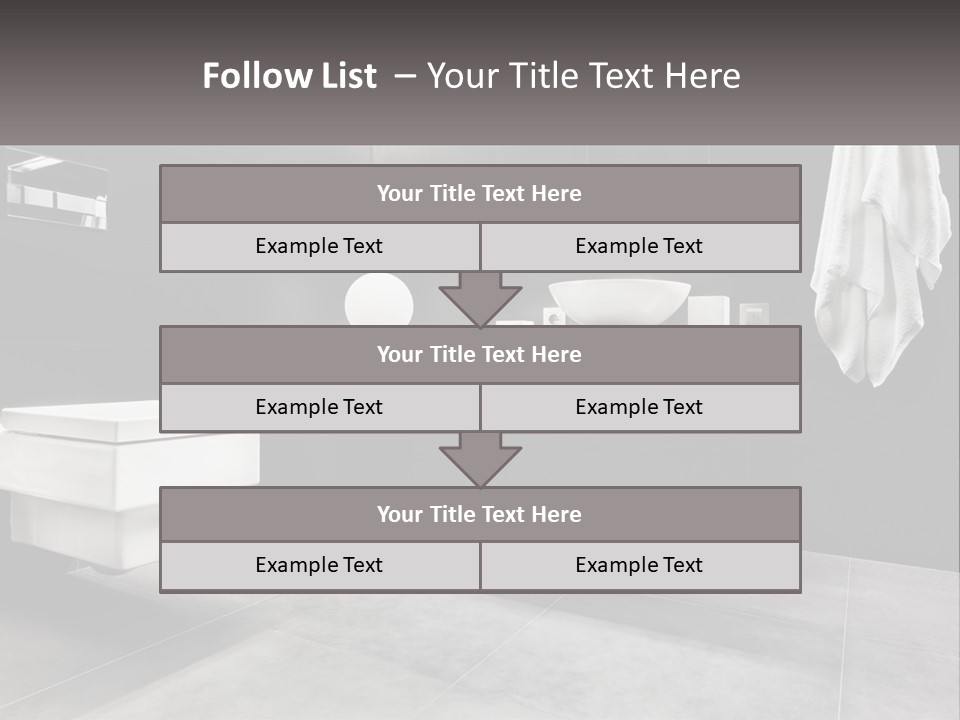 A Black And White Bathroom With A Toilet And Sink PowerPoint Template