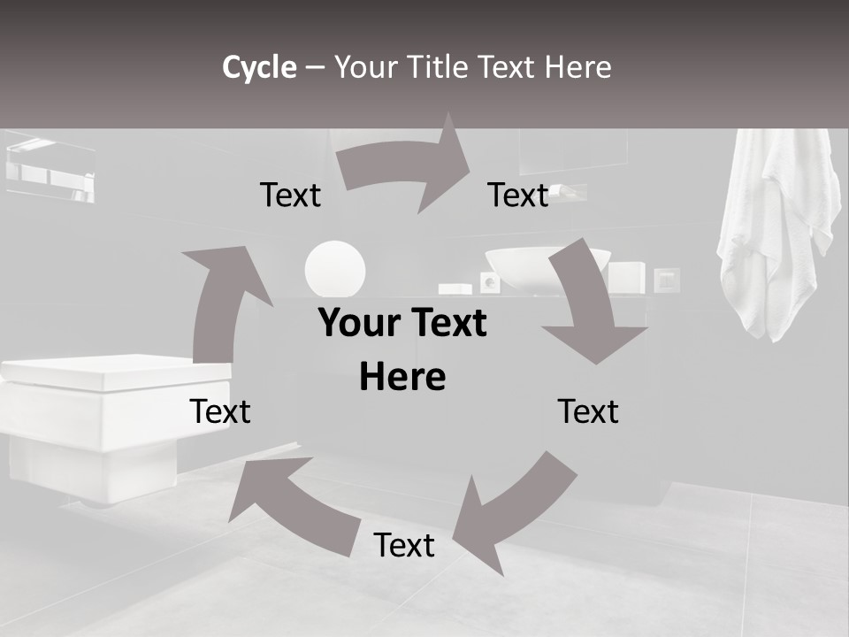 A Black And White Bathroom With A Toilet And Sink PowerPoint Template