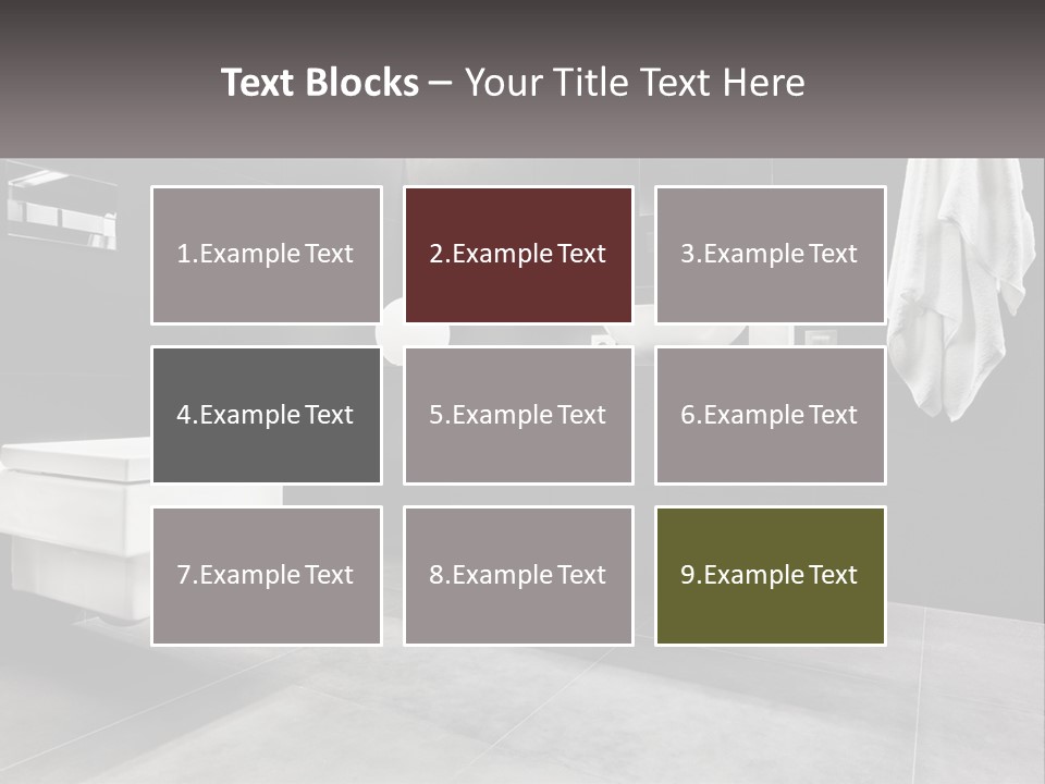 A Black And White Bathroom With A Toilet And Sink PowerPoint Template