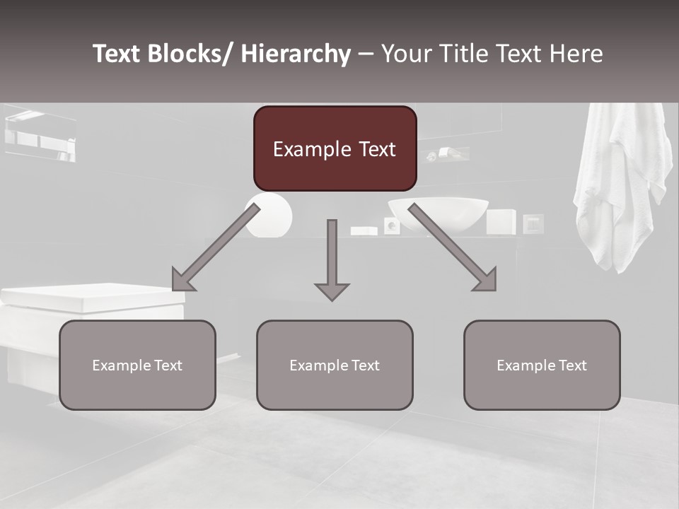 A Black And White Bathroom With A Toilet And Sink PowerPoint Template