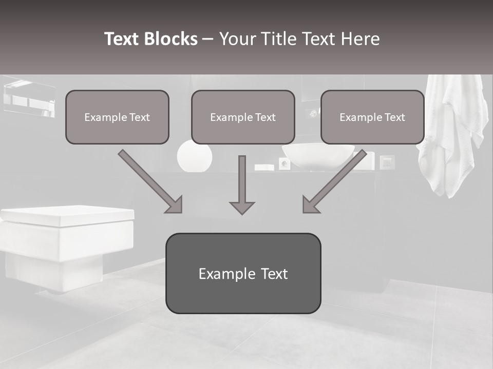 A Black And White Bathroom With A Toilet And Sink PowerPoint Template