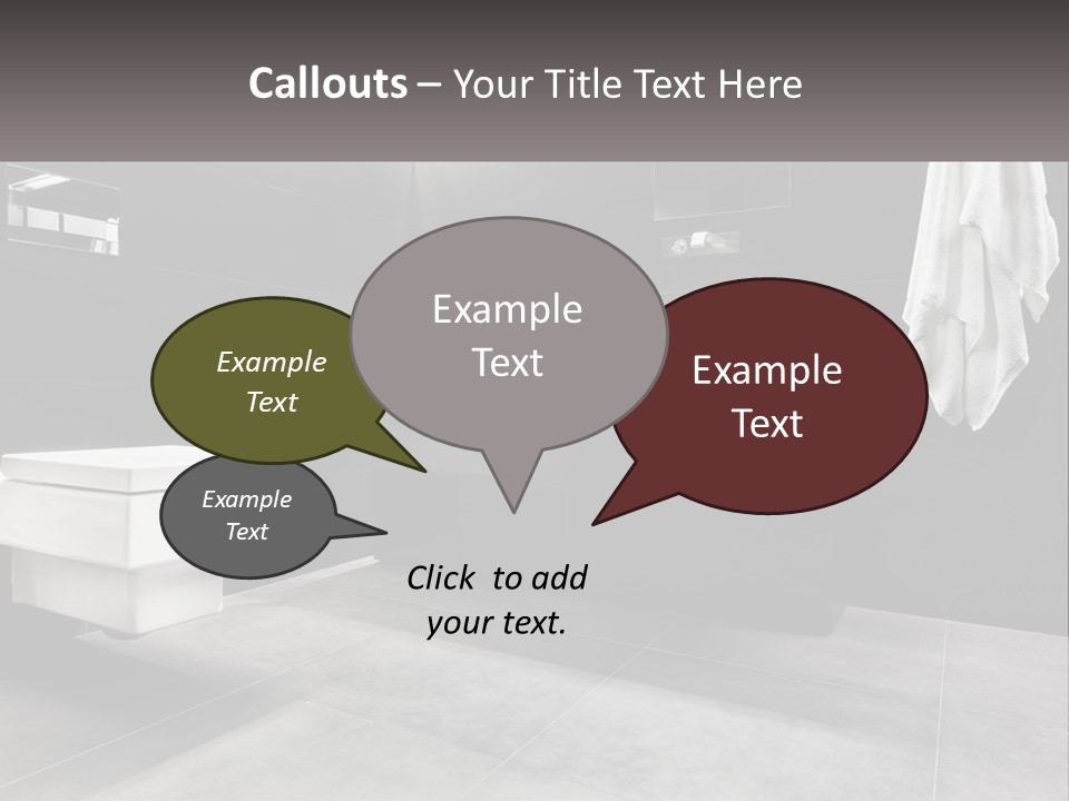 A Black And White Bathroom With A Toilet And Sink PowerPoint Template