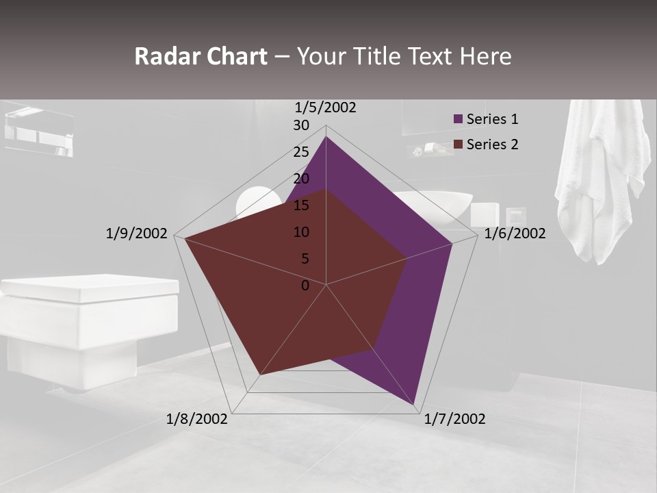 A Black And White Bathroom With A Toilet And Sink PowerPoint Template