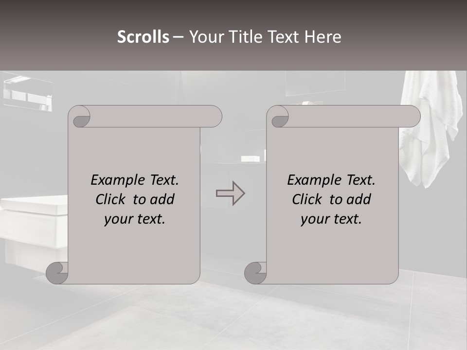 A Black And White Bathroom With A Toilet And Sink PowerPoint Template