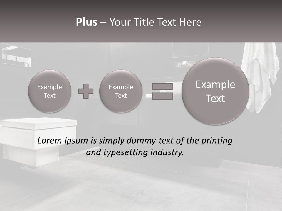 A Black And White Bathroom With A Toilet And Sink PowerPoint Template