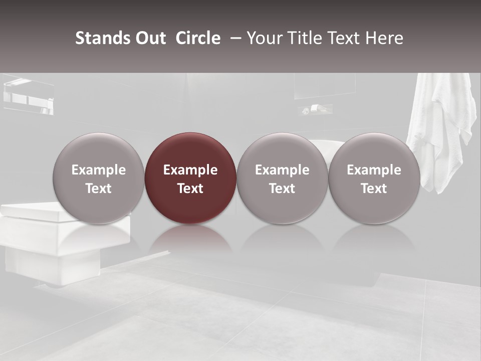 A Black And White Bathroom With A Toilet And Sink PowerPoint Template