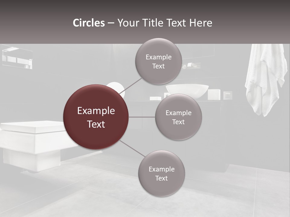 A Black And White Bathroom With A Toilet And Sink PowerPoint Template