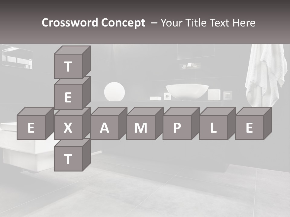 A Black And White Bathroom With A Toilet And Sink PowerPoint Template