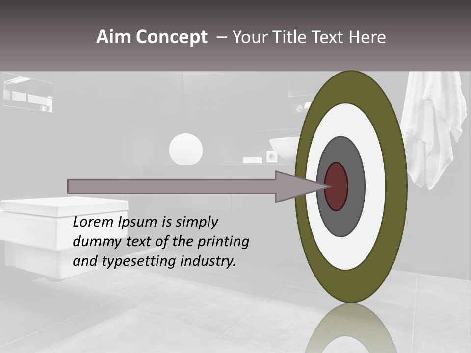 A Black And White Bathroom With A Toilet And Sink PowerPoint Template