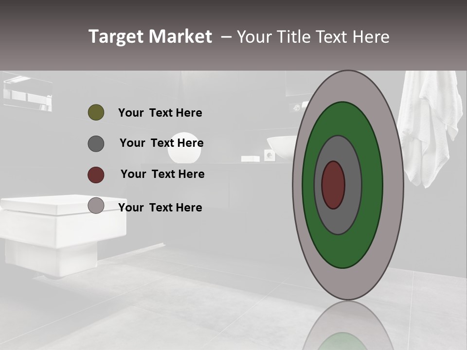 A Black And White Bathroom With A Toilet And Sink PowerPoint Template