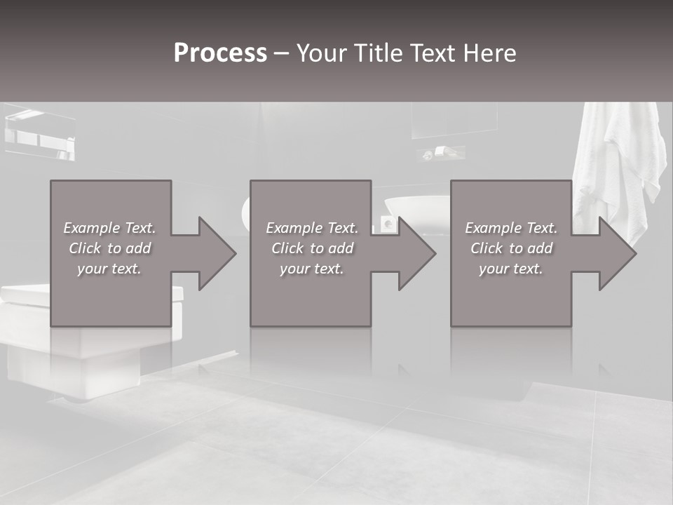 A Black And White Bathroom With A Toilet And Sink PowerPoint Template
