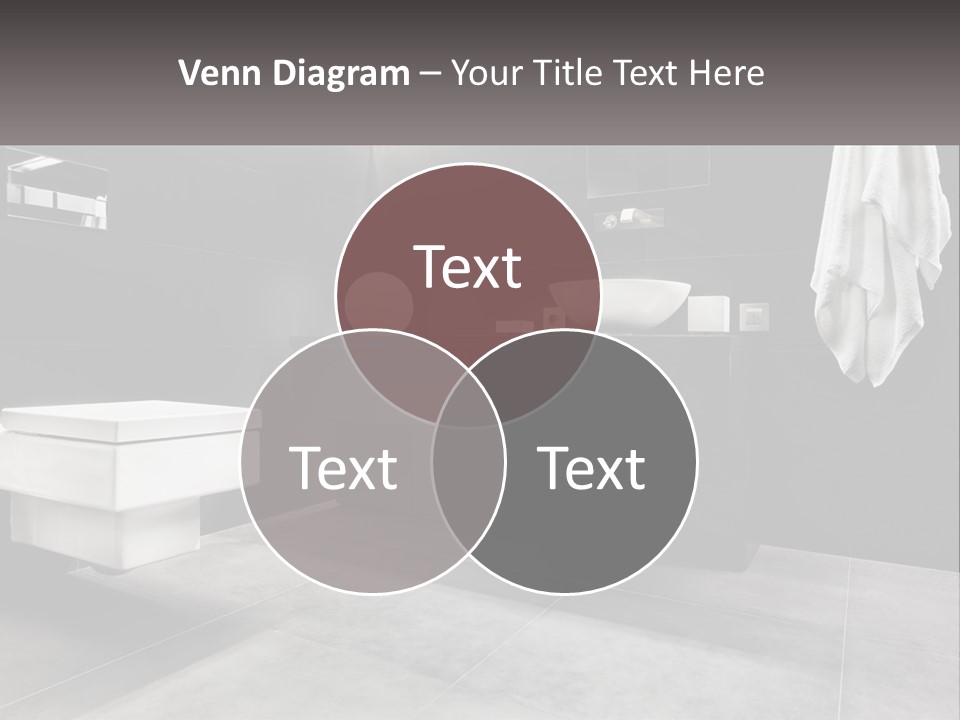 A Black And White Bathroom With A Toilet And Sink PowerPoint Template
